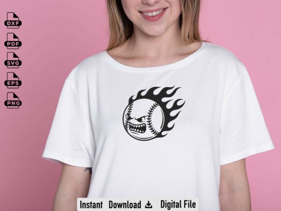 Download Flaming Baseball Design Silhouette Files - Silhouette files Collection