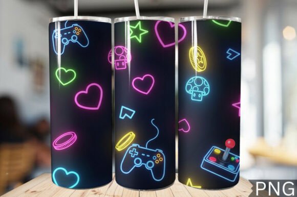 Download Gamer Girl Neon Tech Tumbler Wrap PNG - Premium Resources